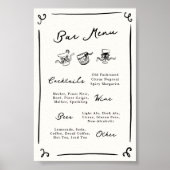 Whimsical Hand getrokken Bar Menu Poster (Voorkant)