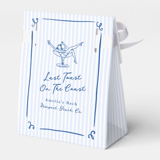 Whimsical Hand Getrokken Blauw Laatste Toast aan d Bedankdoosjes (Achterkant)