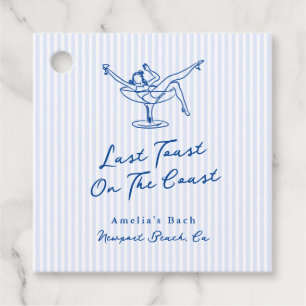 Whimsical Hand Getrokken Blauw Laatste Toast aan d Bedankjes Labels