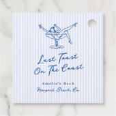 Whimsical Hand Getrokken Blauw Laatste Toast aan d Bedankjes Labels (Achterkant)