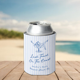 Whimsical Hand Getrokken Blauw Laatste Toast aan d Blikjeskoeler