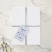Whimsical Hand Getrokken Blauw Laatste Toast aan d Cadeaulabel (Met Touw)