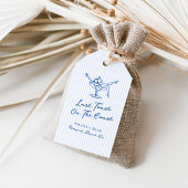Whimsical Hand Getrokken Blauw Laatste Toast aan d Cadeaulabel