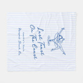 Whimsical Hand Getrokken Blauw Laatste Toast aan d Fleece Deken (Voorkant (Horizontaal))