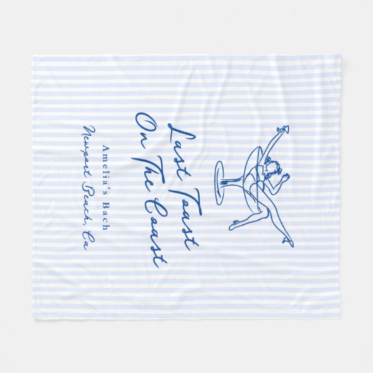 Whimsical Hand Getrokken Blauw Laatste Toast aan d Fleece Deken (Voorkant (Horizontaal))