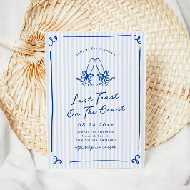 Whimsical Hand Getrokken Blauw Laatste Toast aan d Kaart