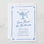 Whimsical Hand Getrokken Blauw Laatste Toast aan d Kaart (Voorkant)