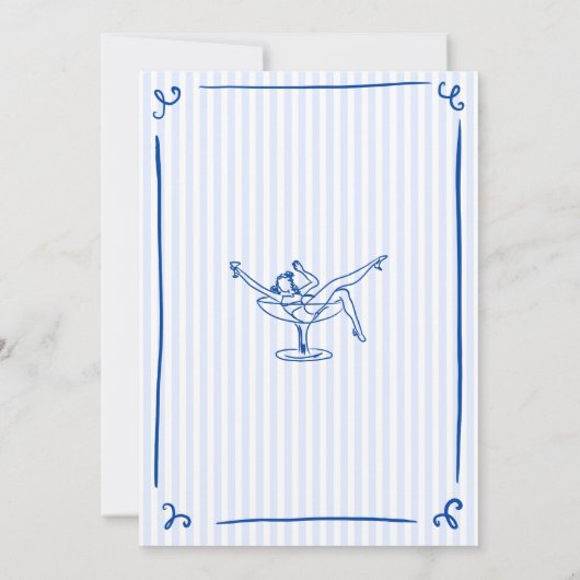 Whimsical Hand Getrokken Blauw Laatste Toast aan d Kaart (Achterkant)