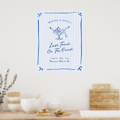 Whimsical Hand Getrokken Blauw Laatste Toast aan d Poster (Keuken)