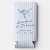 Whimsical Hand Getrokken Blauw Laatste Toast aan d Seltzer Blikjeskoeler (Achterkant)