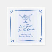 Whimsical Hand Getrokken Blauw Laatste Toast aan d Servet (Voorkant)