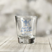 Whimsical Hand Getrokken Blauw Laatste Toast aan d Shot Glas