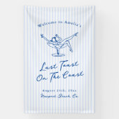 Whimsical Hand Getrokken Blauw Laatste Toast aan d Spandoek (Verticaal)