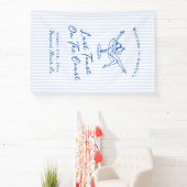 Whimsical Hand Getrokken Blauw Laatste Toast aan d Spandoek (Insitu)