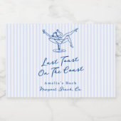 Whimsical Hand Getrokken Blauw Laatste Toast aan d Sparkling Wijnetiket (Enkel label)