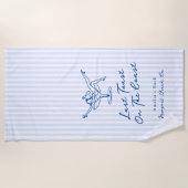 Whimsical Hand Getrokken Blauw Laatste Toast aan d Strandlaken (Voorkant)