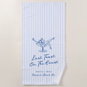Whimsical Hand Getrokken Blauw Laatste Toast aan d Strandlaken (Voorkant)
