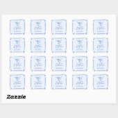 Whimsical Hand Getrokken Blauw Laatste Toast aan d Vierkante Sticker (Vel)