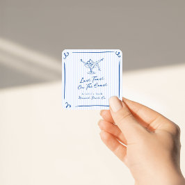 Whimsical Hand Getrokken Blauw Laatste Toast aan d Vierkante Sticker
