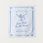 Whimsical Hand Getrokken Blauw Laatste Toast aan d Wandkleed (Voorkant)