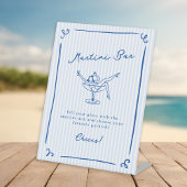 Whimsical Hand Getrokken Blauw Laatste Toast Marti Reclamebord Met Voetstuk