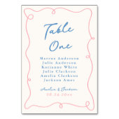 Whimsical Hand getrokken blauw & roze Kaart (Achterkant)