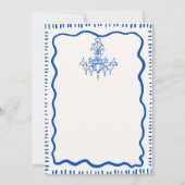 Whimsical Hand Getrokken Blauw Wavy Repetitie Dine Kaart (Achterkant)