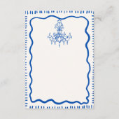 Whimsical Hand Getrokken Blauwe Bow Wavy Bruiloft  Informatiekaartje (Achterkant)