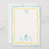 Whimsical Hand Getrokken Blauwe Bow Wavy Bruiloft Kaart (Achterkant)