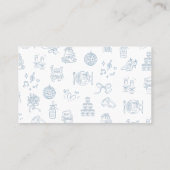 Whimsical Hand getrokken Blauwe Trouwtafel Place C Plaatskaartje (Achterkant)