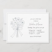 Whimsical Hand getrokken Bloem en Bow Vrijgezellen Kaart (Voorkant)