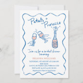 Whimsical Hand getrokken bloemblaadjes Prosecco Vr Kaart (Voorkant)