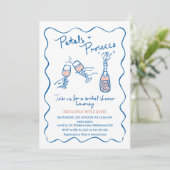 Whimsical Hand getrokken bloemblaadjes Prosecco Vr Kaart (Staand voorkant)