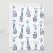 Whimsical Hand getrokken bloemblaadjes Prosecco Vr Kaart (Achterkant)