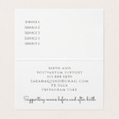 Whimsical Hand Getrokken Bloemen Doula Verloskundi Visitekaartje (Binnenkant ongevouwen)