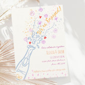 Whimsical Hand getrokken Bloemen Plezier Verloving Kaart