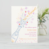 Whimsical Hand getrokken Bloemen Plezier Verloving Kaart (Staand voorkant)