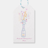 Whimsical Hand getrokken bloemenvrijgezellenfeest Cadeaulabel (Voorkant)