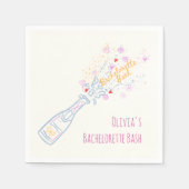Whimsical Hand getrokken bloemenvrijgezellenfeest Servet (Voorkant)