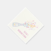 Whimsical Hand getrokken bloemenvrijgezellenfeest Servet (Hoek)