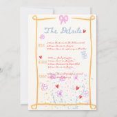 Whimsical Hand getrokken bloemenvrijgezellenweeken Kaart (Achterkant)