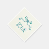 Whimsical Hand Getrokken Bogen Dubbele Monogram Hu Servet (Hoek)