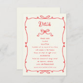 Whimsical Hand Getrokken Bogen Huwelijksreceptie Informatiekaartje (Voorkant / Achterkant)