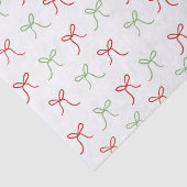 Whimsical Hand Getrokken Bogen Rood & Groen Kerstm Tissuepapier (Detail)