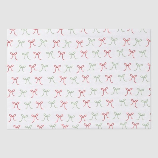 Whimsical Hand Getrokken Bogen Rood & Groen Kerstm Tissuepapier (Voorkant)