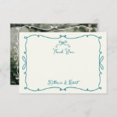 Whimsical Hand Getrokken Bogen Trouwen Dank u kaar Bedankkaart (Voorkant / Achterkant)