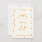 Whimsical Hand Getrokken Bogen Trouwtafel Nummer RSVP Kaartje (Voorkant)