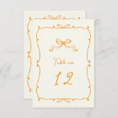 Whimsical Hand Getrokken Bogen Trouwtafel Nummer RSVP Kaartje (Voorkant / Achterkant)