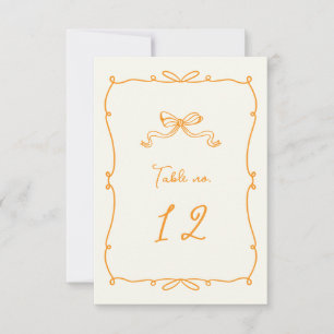 Whimsical Hand Getrokken Bogen Trouwtafel Nummer RSVP Kaartje