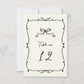Whimsical Hand Getrokken Bogen Trouwtafel Nummer RSVP Kaartje (Voorkant)